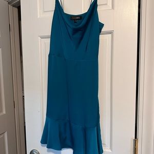 Intermix Silk Cowl Neck Mini Dress